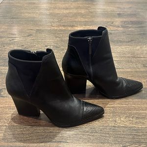 Donald J. Pliner Vaughn Black Leather Heel Ankle Boot